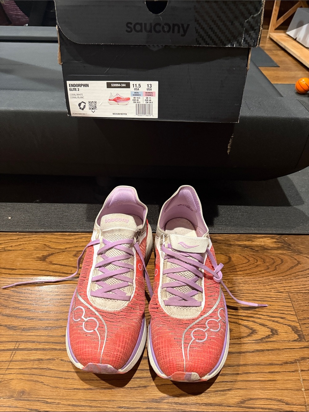 Saucony Endorphine Elite 2 Coral and Lavender Running Shoes